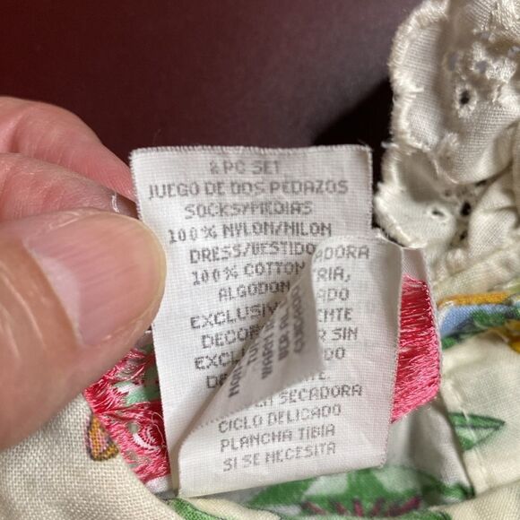 ALLISON ANN Vintage Baby Jumper One Piece Eyelet Cat Garden Print - Picture 9 of 10